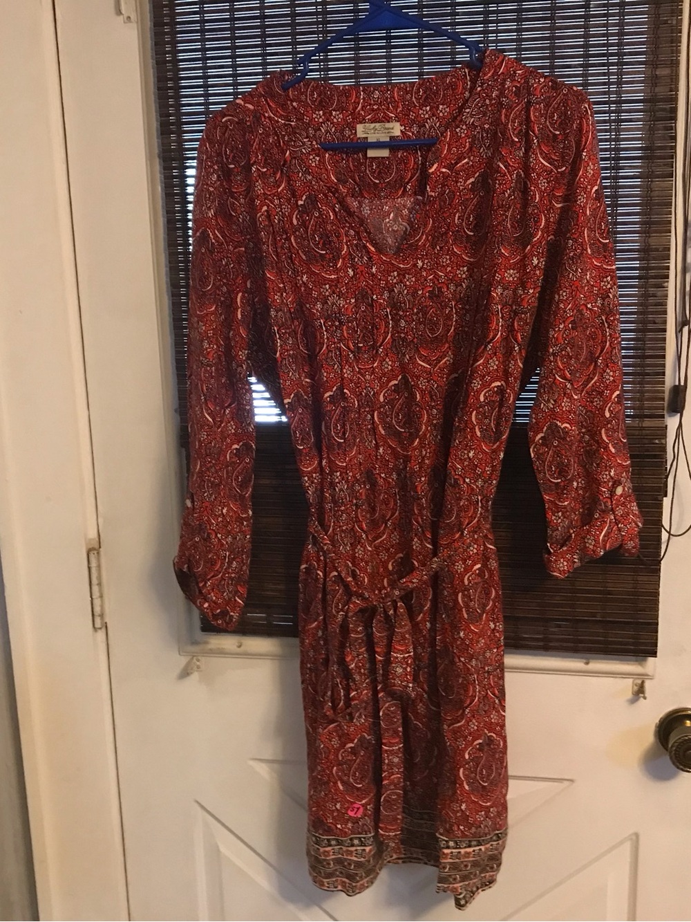 Lucky Brand LS Printed Belted Dress